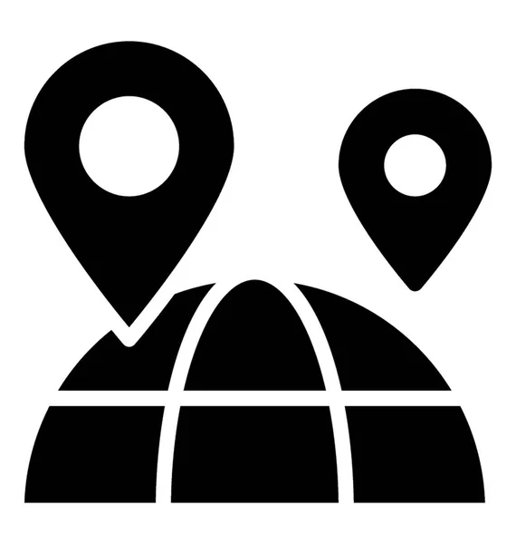 Pointeurs Sur Globe Montrant Position Mondiale — Image vectorielle