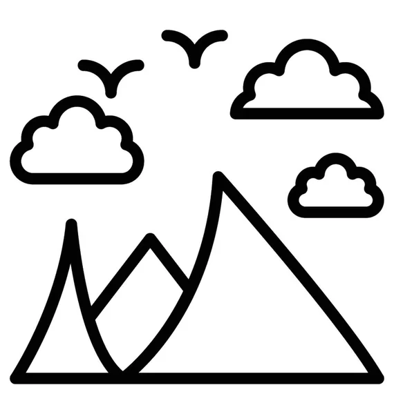 Eine Schöne Landschaft Mit Hügeln — Stockvektor