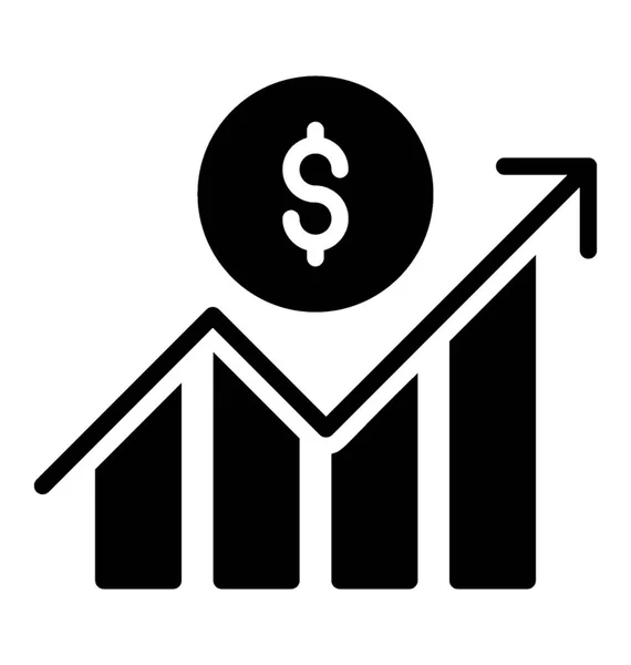 Doları Sembolü Finansal Büyüme Gösteren Oklarla — Stok Vektör