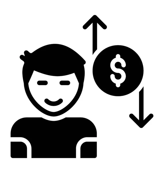Icône Dollar Avec Flèches Représentation Échangeur Argent — Image vectorielle