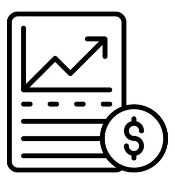Yukarı ok ve finansal büyüme simgesini gösterilen doları içeren çubuk grafiği 