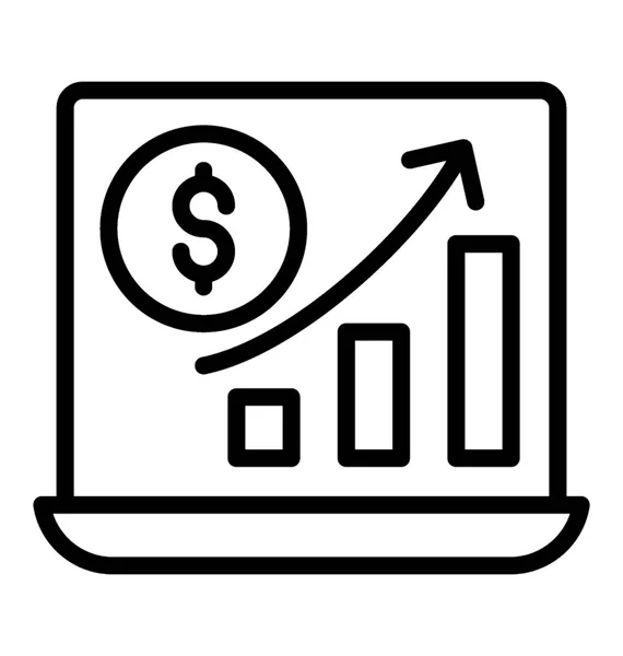 Dólar Símbolo Con Flecha Hacia Arriba Que Muestra Icono Análisis — Archivo Imágenes Vectoriales