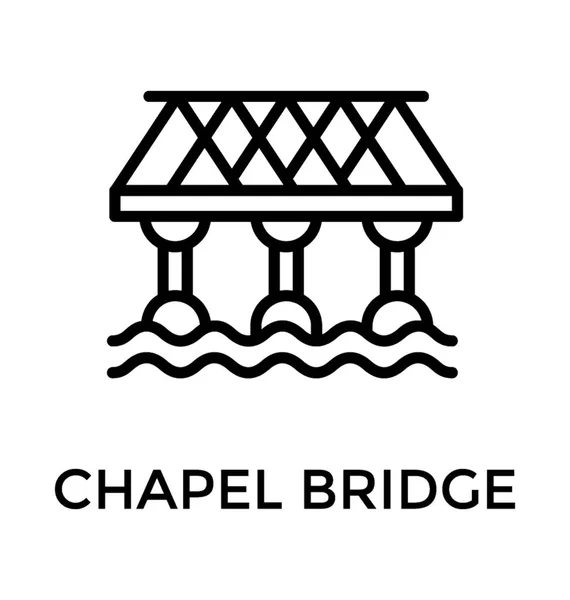 魅力的な内装のカペル橋として知られているスイスの橋 — ストックベクタ