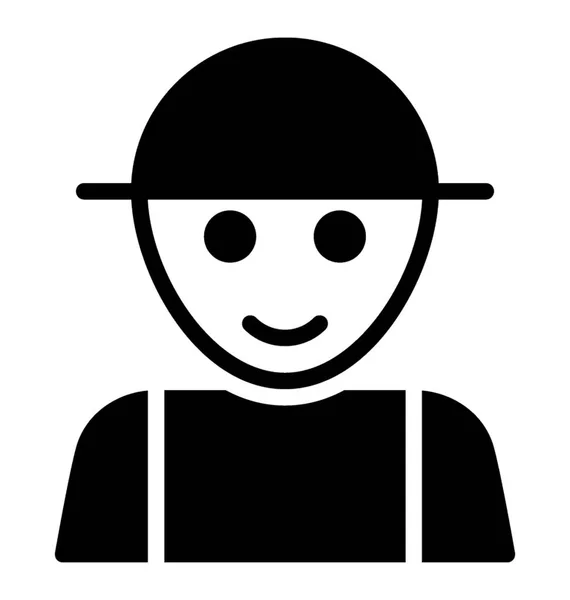 Homme Avec Chapeau Avatar Personne — Image vectorielle