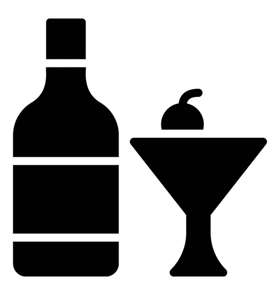 Vino Italiano Con Copa Para Bebida — Vector de stock