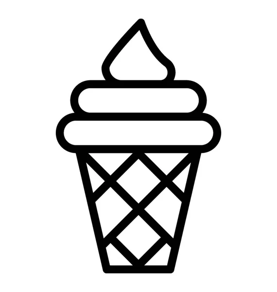 描述华夫饼的冰锥 — 图库矢量图片
