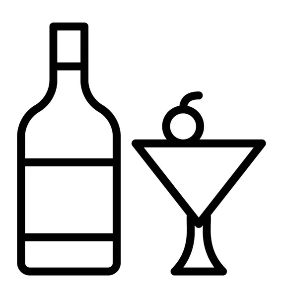 Vin Italien Avec Verre Pour Boisson — Image vectorielle