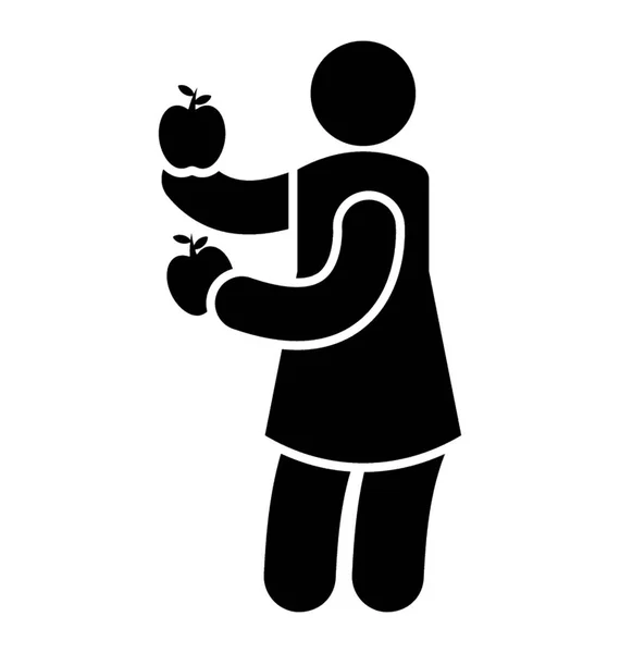 Боксерские Перчатки Человеческой Руке Икона Детской Боксерской Практики — стоковый вектор