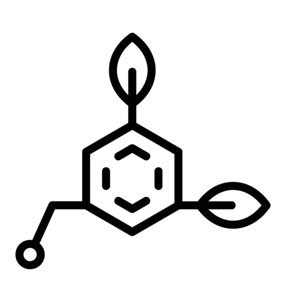 Символ Молекули Рослинним Листом Зображує Біотехнологію — стоковий вектор