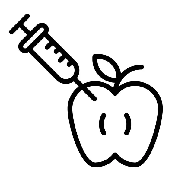 Enjeksiyon Gösteren Ile Apple Apple Olarak — Stok Vektör