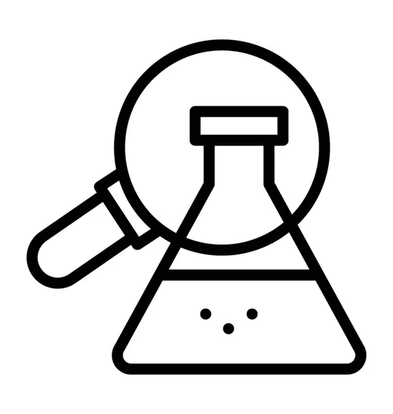 化学瓶用放大镜 实验室研究 — 图库矢量图片