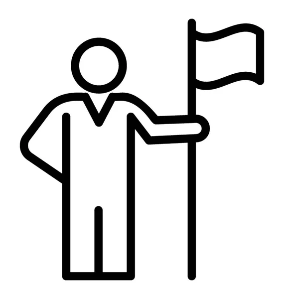 Человеческий Аватар Флагом Символизирующий Успех — стоковый вектор