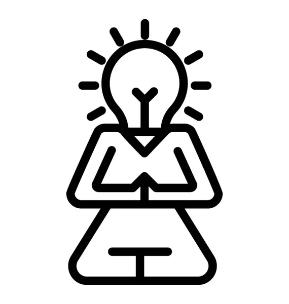 Žárovka Lidské Hlavě Zobrazovat Ikonu Kreativní Osoby — Stockový vektor