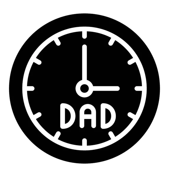 Vader Geschreven Klok Pictogram Voor Vaders Dag — Stockvector