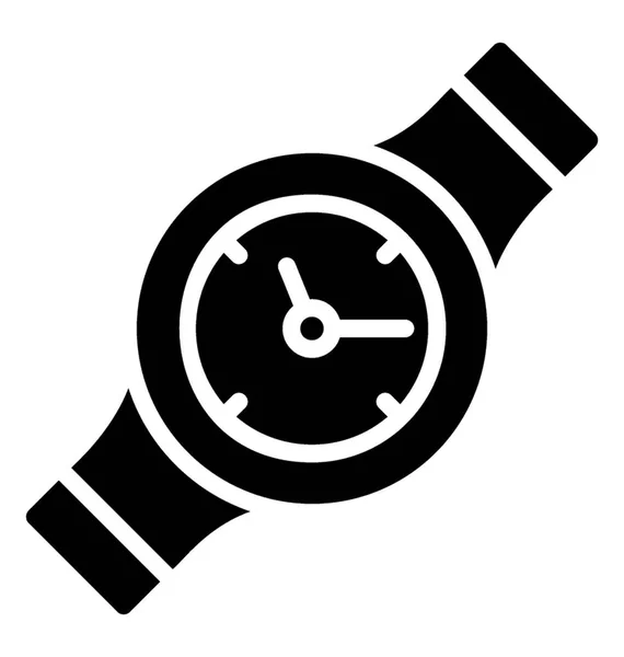 Ein Glyphen Icon Vektor Der Armbanduhr Pünktlichkeitskonzept — Stockvektor