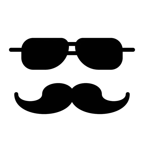 Brýle Knírem Zobrazeno Ikonou Pro Bokovky — Stockový vektor