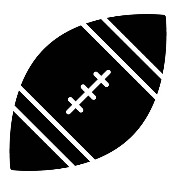 Spor Rugby Topu Glif Vektör Simgesi — Stok Vektör