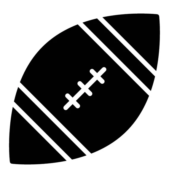 Deportes Rugby Bola Glifo Vector Icono — Vector de stock