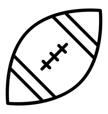 Spor rugby topu çizgi vektör simgesi 