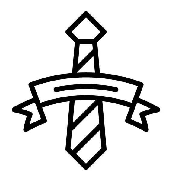 Stoffzubehör Krawattensymbol Design Ikone — Stockvektor