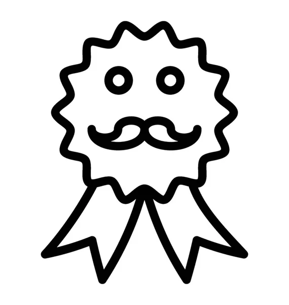 Moustache Sur Ruban Père Badge — Image vectorielle