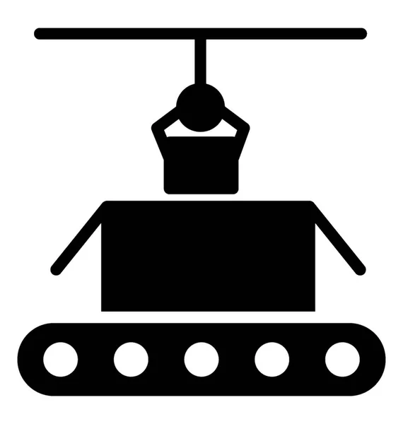 Nastro Trasportatore Con Braccio Robotico Linea Produzione — Vettoriale Stock