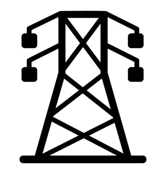 Torre Eléctrica Utilizada Para Soportar Una Línea Eléctrica Aérea — Vector de stock