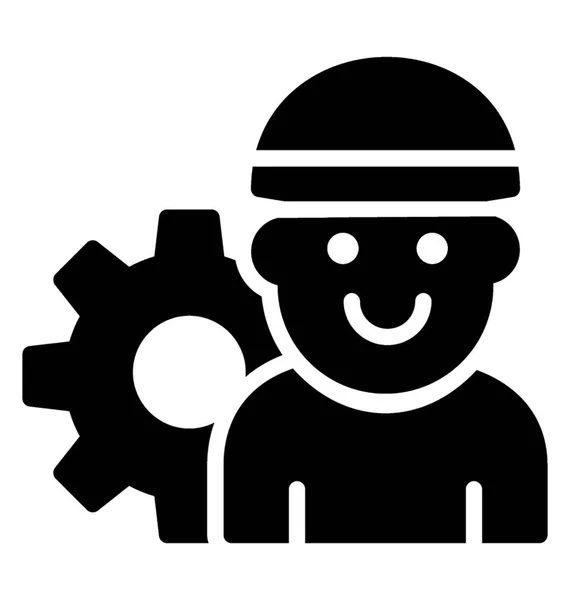 Дизайн Иконки Рабочего Строителя — стоковый вектор