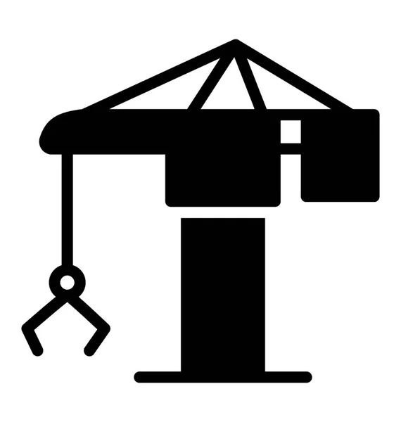 Tower Crane Machine Industrial Construction Work — Stock Vector