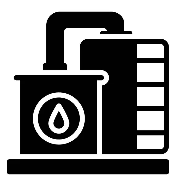 Glyph Icon Design Storage Tank Store Liquid Gases — Stock Vector