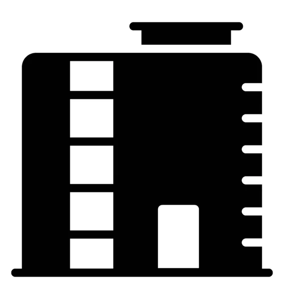 Гліф Іконка Конструкції Накопичувального Резервуара Зберігання Рідини Газів — стоковий вектор