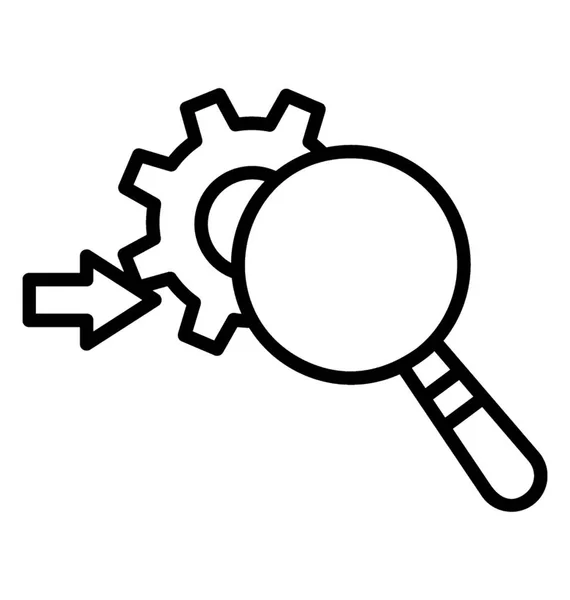 Magnifier Над Cog Піктограма Налаштування Пошуку — стоковий вектор