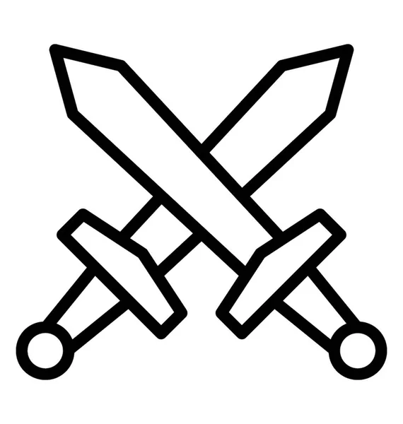 Dos Espadas Símbolo Kendo Artes Marciales Modernas — Vector de stock