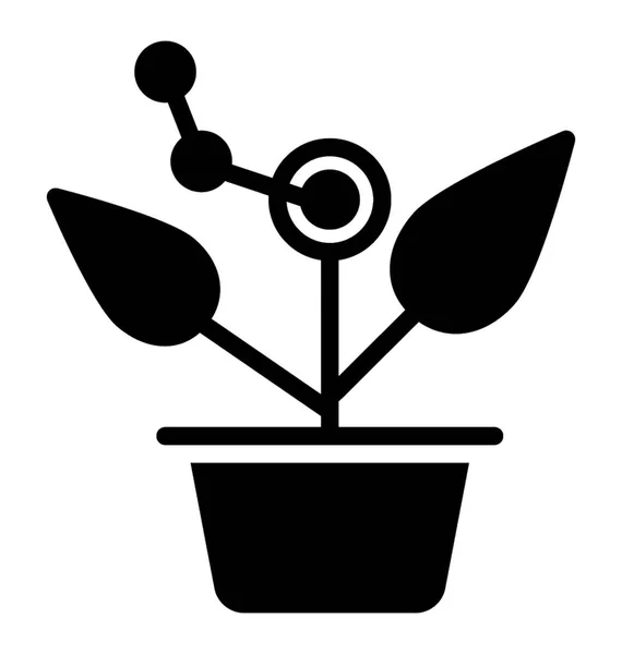Una Planta Maceta Crecimiento — Vector de stock