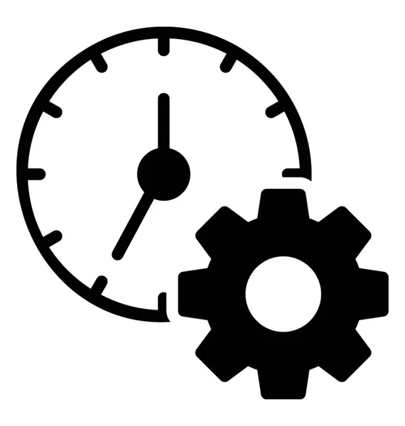 Cogwheel Clock Presenting Icon Time Management — Stock Vector