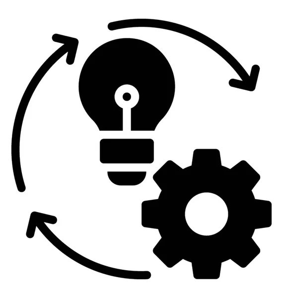 Колесо Лампочкой Иконка Генерации Идей — стоковый вектор