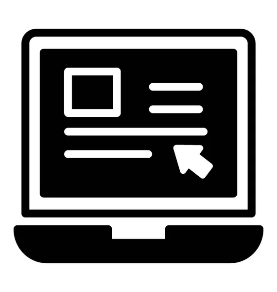 一个笔记本电脑 象征着 Web — 图库矢量图片