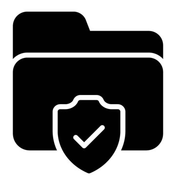 Dosya klasörü ile veri güvenliği için simge gösteren kalkan 