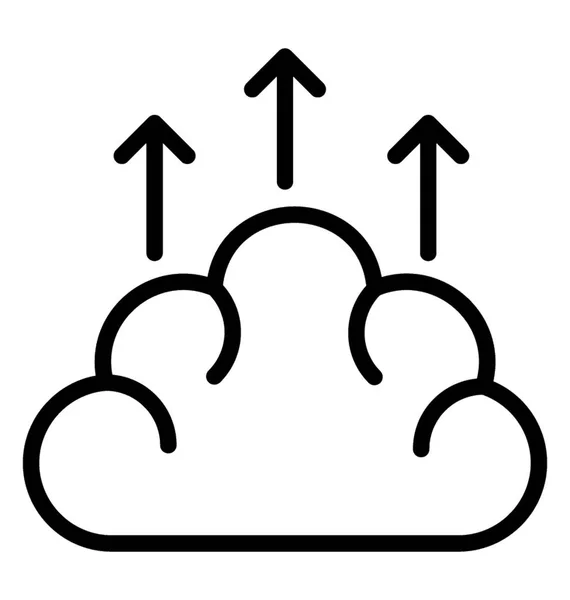 Cloud Computing Met Opwaartse Pijl Ter Aanduiding Van Pictogram Als — Stockvector