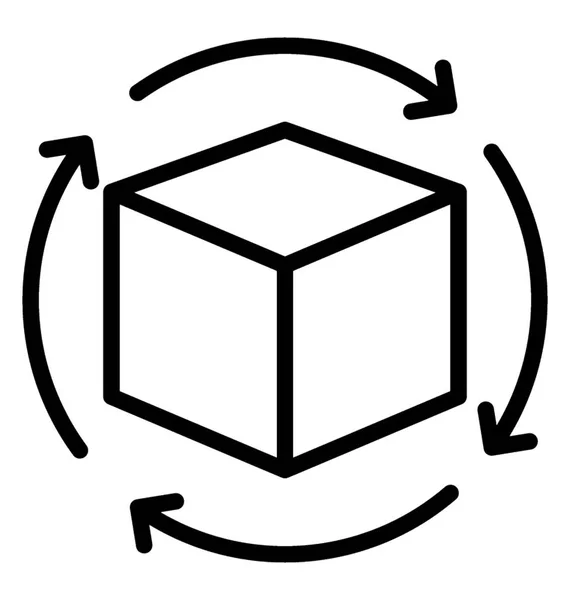 Ένα Κύβο Περιβάλλον Εικονικής Πραγματικότητας — Διανυσματικό Αρχείο
