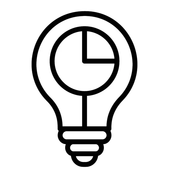 Diagramme Circulaire Intérieur Ampoule Icône Business Intelligence — Image vectorielle
