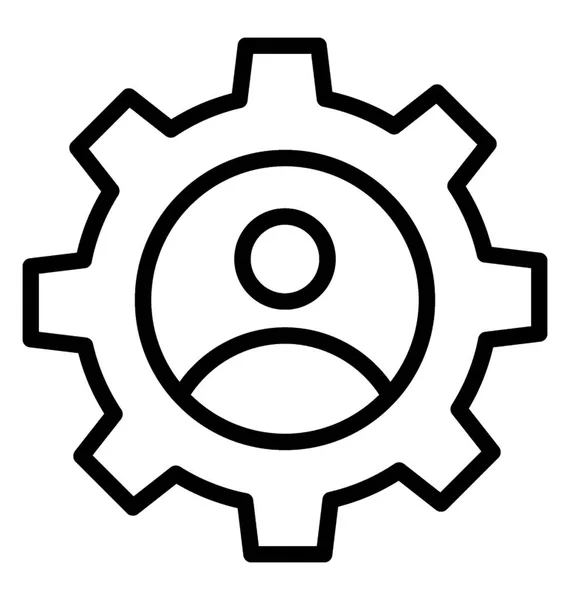 Avatar Humano Cogwheel Indicando Ícone Perfil Usuário Atualização — Vetor de Stock