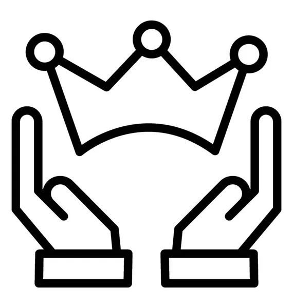 Hands Holding Crown Icon Premium Quality Symbol — Stock Vector