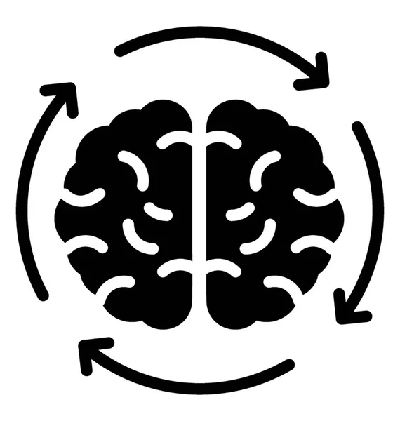 Cérebro Humano Com Setas Ícone Para Brainstorming —  Vetores de Stock