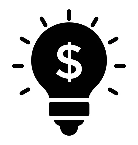 Una Lampadina Elettrica Con Dollaro Che Rappresenta Concetto Idee Strategia — Vettoriale Stock