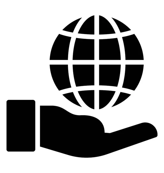 Eine Hand Die Den Globus Hält Symbolisch Für Globale Dienstleistungen — Stockvektor