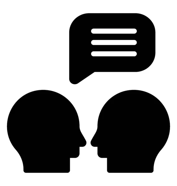 Két Ember Képviselő Beszélgetés Buborék Jelekkel — Stock Vector