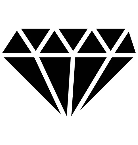 Glyph Design Diamond Symbolising Premium Quality — Stock Vector