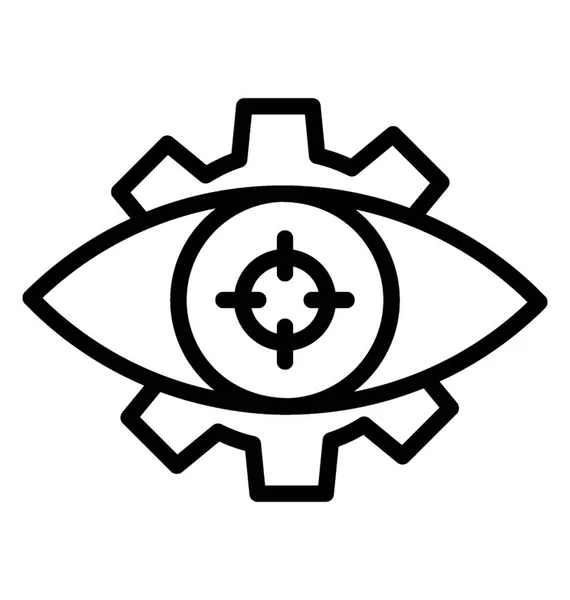 Mechanical Eye Conceptualizing Cyber Security — Stock Vector