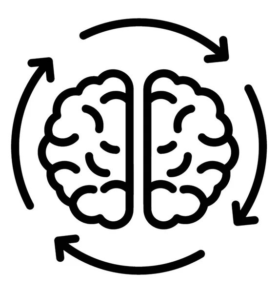 Cérebro Humano Com Setas Ícone Para Brainstorming —  Vetores de Stock